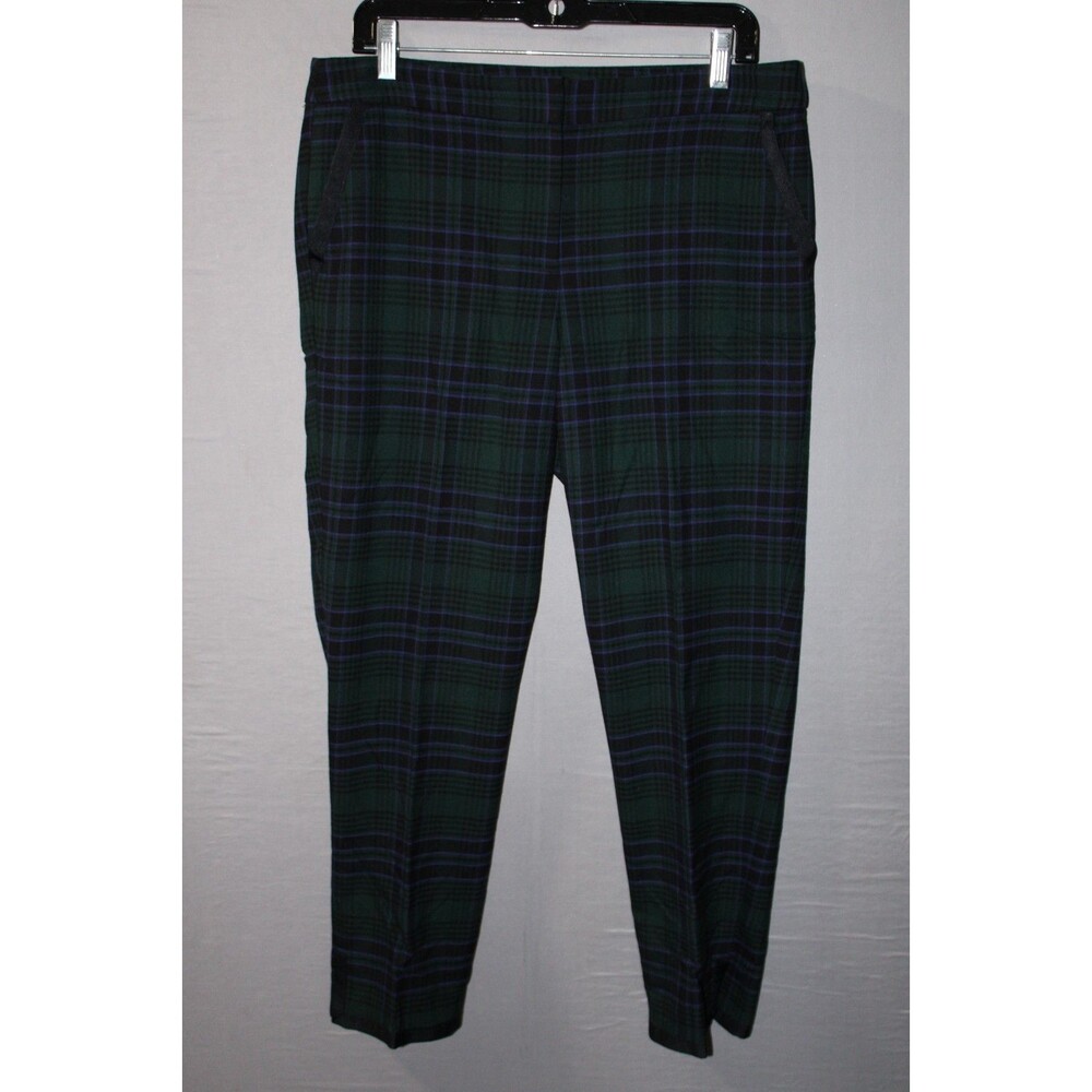 Talbots Plaid Chatham Ankle Wool Blend Slim Leg Plaid Pants Size 10 Dress